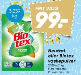 Bio - Neutral eller tex vaskepulver