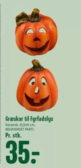 Keramik - Græskar til Fyrfadslys