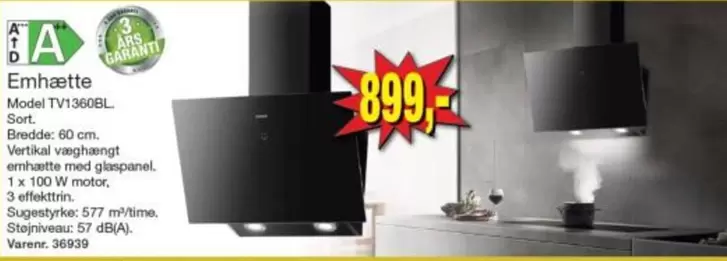 Emhætte Model TV1360BL