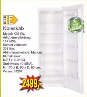 Køleskab K331W
