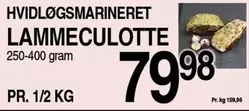 HVIDLØGSMARINERET LAMMECULOTTE