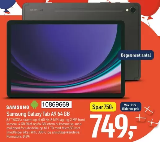 Galaxy -  Tab A9 64 GB