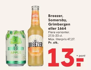 Orange - Breezer, Somersby, Grimbergen eller 1664