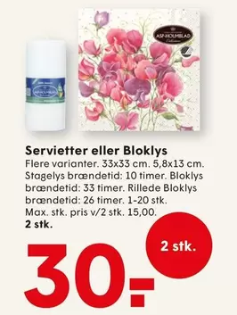 Servietter eller Bloklys