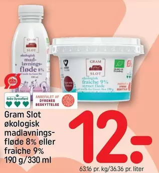 økologisk madlavnings- fløde 8% eller fraiche 9%
