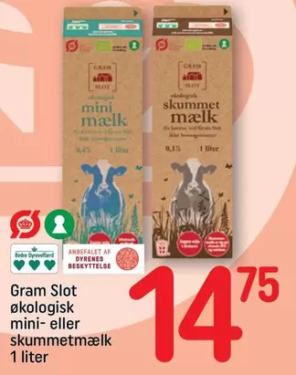 økologisk mini- eller skummetmælk
