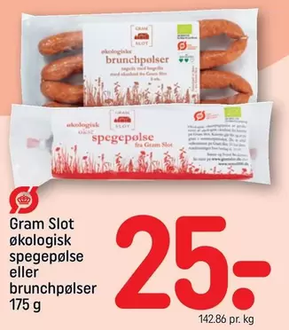 økologisk spegepølse eller brunchpølser