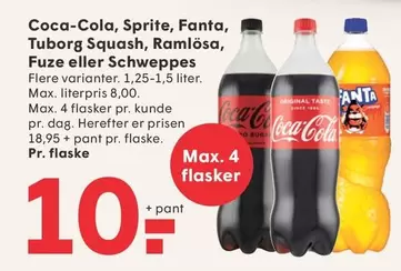 Coca Cola - Coca-Cola, Sprite, Fanta, Tuborg Squash, Ramlösa, Fuze eller Schweppes
