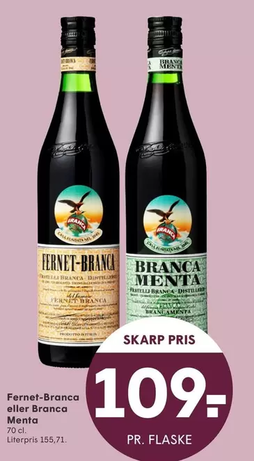 Branca - Fernet- eller  Menta