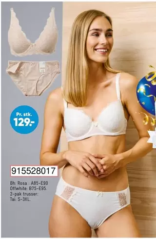 Bh - . Rosa A85-E90 Offwhite: B75-E95 2-pak trusser