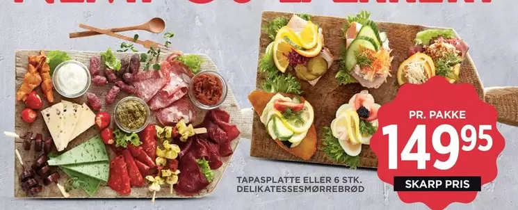 TAPASPLATTE ELLER 6 STK. DELIKATESSESMORREBROD