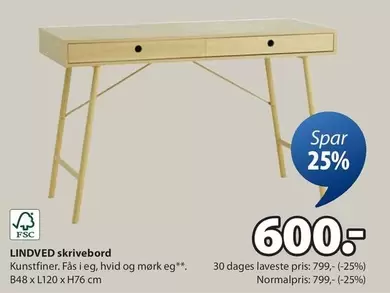 LINDVED skrivebord