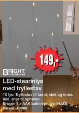 LED-stearinlys med tryllestav