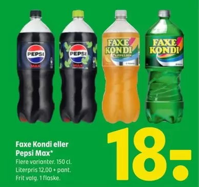 Pepsi - Faxe Kondi eller  Max