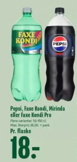 Pepsi - Faxe Kondi, Mirinda eller Faxe Kondi Pro