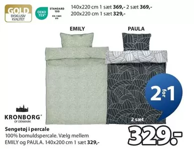 Sengetøj i percale EMILY og PAULA