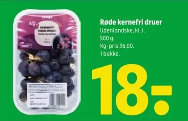 Røde kernefri druer