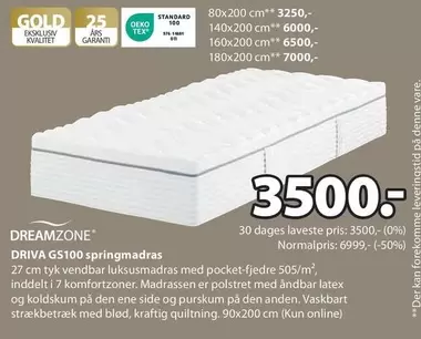 Den - DRIVA GS100 springmadras