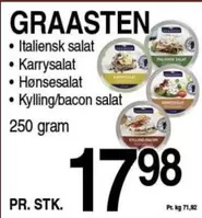 Italiensk salat, Karrysalat, Hønsesalat, Kylling/bacon salat