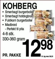 Smørbagt burgerboller fuldkorn, Smørbagt hotdogbrød, Fuldkorn burgerboller, Madbrød