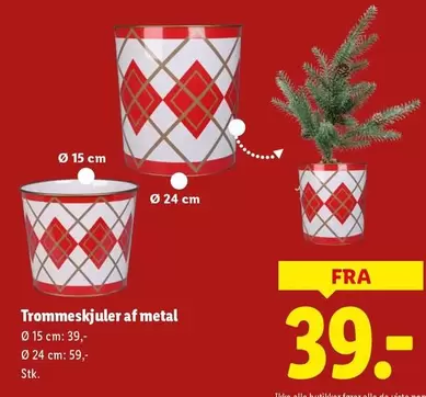 Trommeskjuler af metal