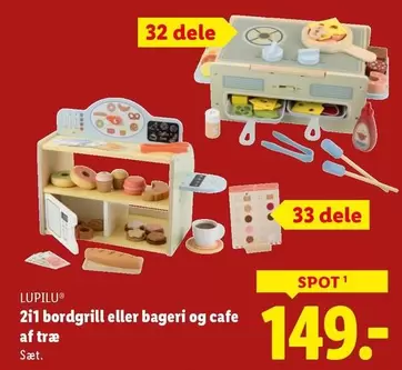 2i1 bordgrill eller bageri og cafe af træ