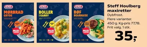 MØRBRAD GRYDE, BOLLER I KARRY, BOF BEARNAISE