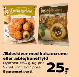 Æbleskiver med kakaocreme eller æble/kanelfyld