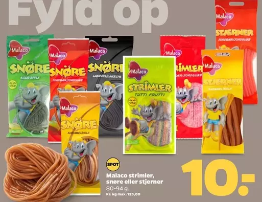 strimler, snare eller stjerner