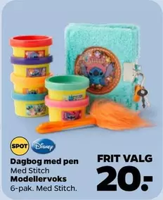 Stitch - Dagbog med pen Med  Modellervoks