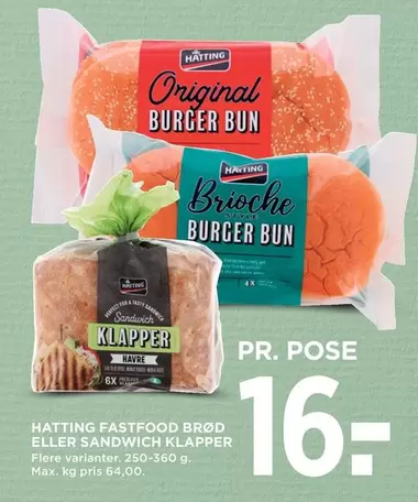 FASTFOOD BRØD ELLER SANDWICH KLAPPER