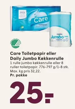 Toiletpapir eller Daily Jumbo Køkkenrulle