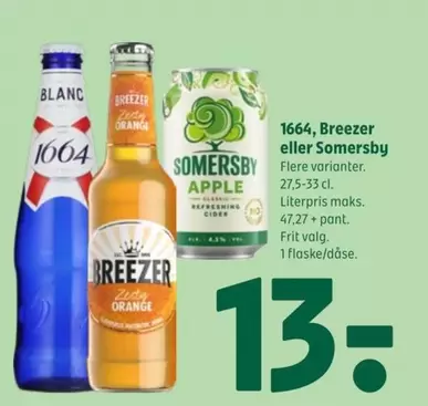Orange - Breezer eller Somersby