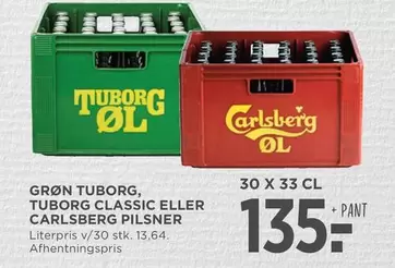 Carlsberg - GRØN TUBORG, TUBORG CLASSIC ELLER CARLSBERG PILSNER