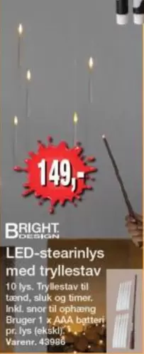 LED-stearinlys med tryllestav