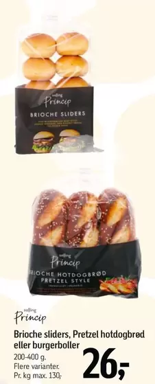 Brioche sliders, Pretzel hotdogbrad eller burgerboller
