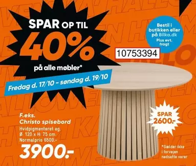 Christo spisebord