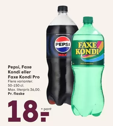 Pepsi - Faxe Kondi eller Faxe Kondi Pro