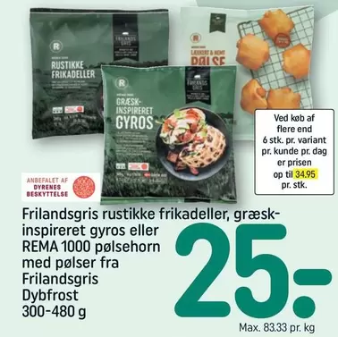 rustikke frikadeller, græsk- inspireret gyros eller REMA 1000 pølsehorn med pølser fra