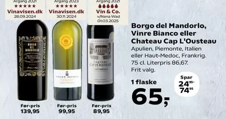 Cap - Borgo del Mandorlo, Vinre Bianco eller Chateau  L'Ousteau