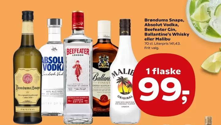 Den - Snaps, Vodka, Gin, Whisky eller Malibu