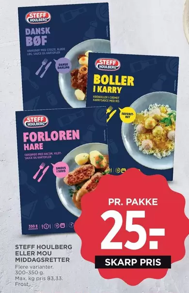 DANSK BØF ELLER BOLLER I KARRY ELLER FORLOREN HARE