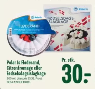 Fløderand, Citronfromage eller Fødselsdagsislagkage