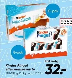 Kinder - Pingui eller mælkesnitte