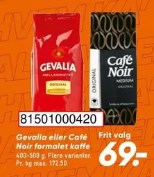 Gevalia eller Café Noir formalet kaffe