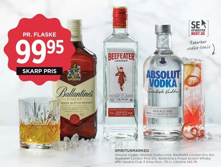 Havana - Absolut Vodka, Beefeater London Dry Gin, Ballantine's Finest Scotch Whisky