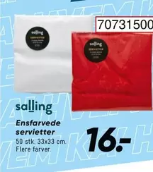 Ensfarvede servietter