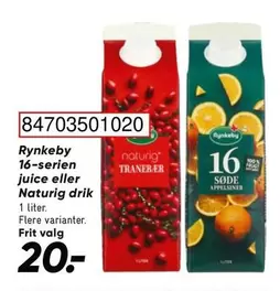 16-serien juice eller Naturig drik