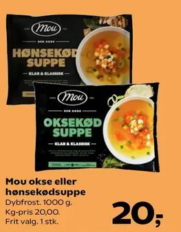 Den - okse eller hønsekødsuppe