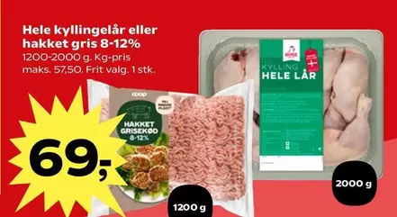 Rose - Hele kyllingelår eller hakket gris